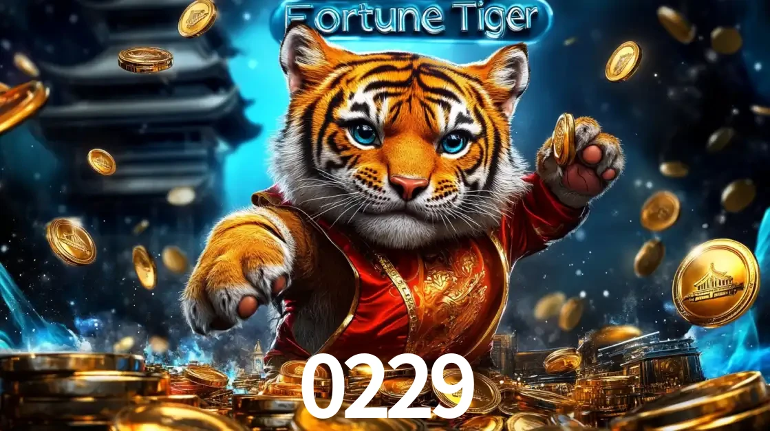 Imagem promocional do jogo de slot Fortune Tiger, com um tigre majestoso em traje tradicional cercado por uma fortuna em moedas de ouro, disponível agora no cassino 0229.